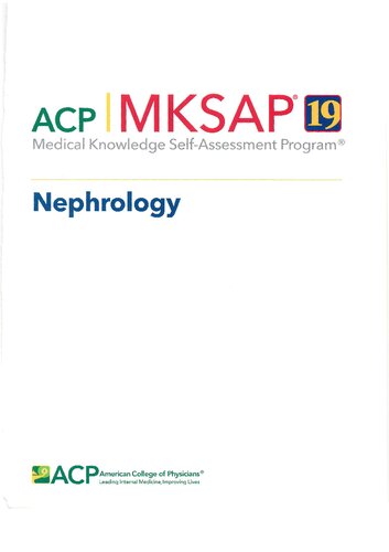 MKSAP 19 Medical Knowledge Self Assessment Program Nephrology